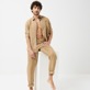 Hombre Autros Liso - Pantalón de lino con tinte natural para hombre, Nuts detalles vista 3