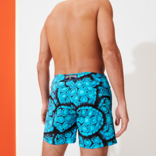 Homme CEINTURE PLATE Imprimé - Maillot de bain court stretch homme ceinture plate 2015 Inkshell, Bleu marine vue portée de dos
