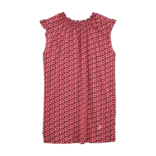 Niñas Autros Estampado - Vestido con manga fruncida y estampado Micro Turtles Hawaï, Rosa front Niñas Autros Estampado - Vestido con manga fruncida y estampado Micro Turtles Hawaï, Rosa front