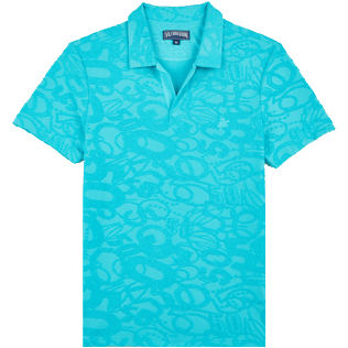 Men Others Solid - Men Terry Jacquard Polo Shirt Solid, Azure front Men Others Solid - Men Terry Jacquard Polo Shirt Solid, Azure front
