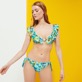 Women Bikini Bottom Mini Brief to be tied Butterflies Lagoon front worn view