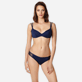 Mujer Braguitas Liso - Braguitas de bikini de talle medio en color liso con rejilla para mujer, Azul marino frontworn Mujer Braguitas Liso - Braguitas de bikini de talle medio en color liso con rejilla para mujer, Azul marino frontworn
