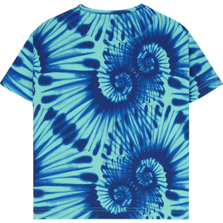 Niños Autros Estampado - Boys Cotton T-Shirt Tie & Dye Turtles Print, Celeste vista trasera