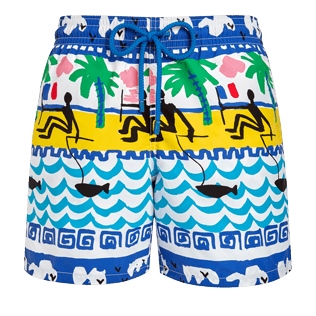 Hombre Clásico Estampado - Bañador con estampado La Mer para hombre - Vilebrequin x JCC+ - Edición limitada, Blanco front Hombre Clásico Estampado - Bañador con estampado La Mer para hombre - Vilebrequin x JCC+ - Edición limitada, Blanco front