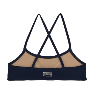 Niñas Tops Lazercut - Top de bikini bandeau con estampado Micro Ronde des Tortues, Azul marino back Niñas Tops Lazercut - Top de bikini bandeau con estampado Micro Ronde des Tortues, Azul marino back