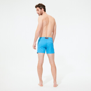 Hombre Cintura plana Liso - Bañador corto elástico con cintura lisa y estampado Prince de Galles para hombre, Star anise backworn Hombre Cintura plana Liso - Bañador corto elástico con cintura lisa y estampado Prince de Galles para hombre, Star anise backworn