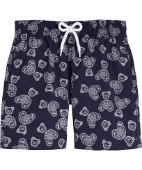 Boys Others Printed - Boys Swim Trunks Stretch Teddy Bear- Vilebrequin x Palm Angels, Navy front view
