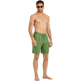 Herren Andere Uni - Einfarbige Leinen-Bermudashorts mit Cargotaschen für Herren, Sycamore supp2 Herren Andere Uni - Einfarbige Leinen-Bermudashorts mit Cargotaschen für Herren, Sycamore supp2