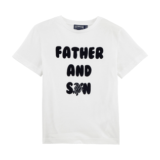 Niños Autros Estampado - Camiseta de cuello redondo Tel père, tel fils, Blanco front Niños Autros Estampado - Camiseta de cuello redondo Tel père, tel fils, Blanco front