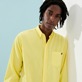 Hombre Autros Liso - Camisa en terciopelo de color liso para hombre, Limon detalles vista 3