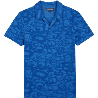 Men Others Solid - Men Terry Jacquard Polo Shirt Solid, Sea blue front Men Others Solid - Men Terry Jacquard Polo Shirt Solid, Sea blue front