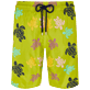 Men Long classic Printed - Men Swim Trunks Long Ultra-light and packable Ronde Des Tortues Multicolores, Matcha front view