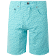 Men Others Printed - Men Cotton Bermuda Shorts Micro Ronde des Tortues, Lagoon front view