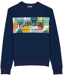Marguerites Sweatshirt aus Baumwolle für Herren Marineblau Vorderansicht