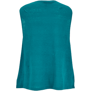Donna Altri Unita - Top donna in lino con scollo drappeggiato tinta unita, Pino back Donna Altri Unita - Top donna in lino con scollo drappeggiato tinta unita, Pino back