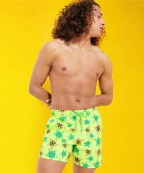Men Classic Printed - Men Swim Shorts Starfish Candy, Coriander front worn view