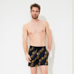Men Classic Embroidered - Men Swim Trunks Embroidered Elephant Dance - Limited Edition, Navy front worn view
