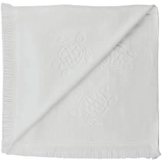 Imagen de Autros Liso - Toalla de playa en algodón orgánico Turtles Jacquard, Blanco vista trasera Imagen de Autros Liso - Toalla de playa en algodón orgánico Turtles Jacquard, Blanco vista trasera