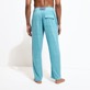 男款 Others 纯色 - Unisex Linen Jersey Pants Solid, Heather azure 背面穿戴视图