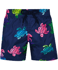 Boys Others Printed - Boys Ultra-light and packable Swimwear Ronde des Tortues Aquarelle, Navy front view