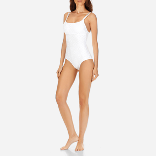 Femme UNE PIECE Brodé - Maillot de bain Une pièce décolleté arrondi Femme Broderies Anglaises, Blanc frontworn Femme UNE PIECE Brodé - Maillot de bain Une pièce décolleté arrondi Femme Broderies Anglaises, Blanc frontworn