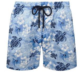 Hombre Clásico ultra ligero Estampado - Men Swimwear Ultra-light and packable Turtle Jungle, Batik azul front Hombre Clásico ultra ligero Estampado - Men Swimwear Ultra-light and packable Turtle Jungle, Batik azul front