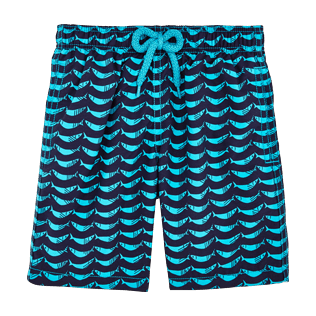 Boys Others Printed - Poissons Hamac Swim Shorts, Azure front Boys Others Printed - Poissons Hamac Swim Shorts, Azure front