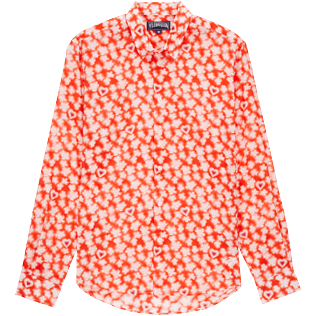 Camisa de verano unisex en gasa de algodón con estampado Attrape Coeur Amapola vista frontal