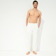 Men Others Solid - Unisex Terry Jacquard Elastic Belt Pants, Chalk front worn view