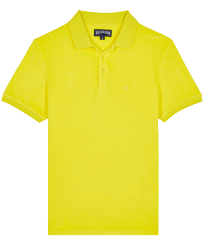 Men Others Solid - Men Terry Polo Shirt Solid, Lemon front view