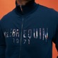 Herren Andere Bestickt - Neo Médusa Sweatshirt aus bestickter Baumwolle mit Reißverschluss für Herren, Marineblau Details Ansicht 2
