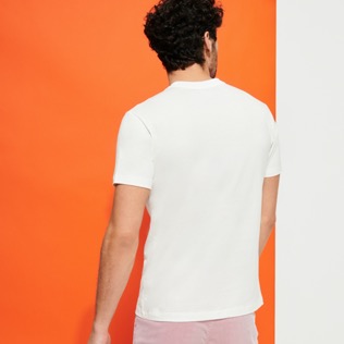Uomo Altri Stampato - T-shirt uomo in cotone, Off white vista indossata posteriore