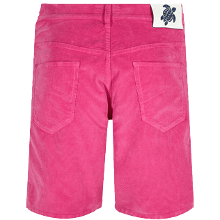 Men Others Solid - Men Velvet Bermuda Shorts 5-pocket, Shocking pink back view