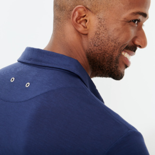 Picture of Men Others Solid - Jersey Tencel Men Shirt Solid, Navy details view 1 Picture of Men Others Solid - Jersey Tencel Men Shirt Solid, Navy details view 1