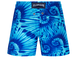Jungen Klassische Bedruckt - Nautilius Tie & Dye Badeshorts für Jungen, Aquamarin blau Rückansicht