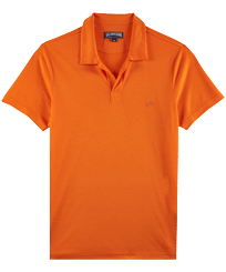 Men Others Solid - Men Tencel Polo Shirt Solid, Apricot front view