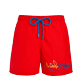 男款 Classic 绣 - Vilebrequin 品牌徽标及鲨鱼刺绣男士泳裤 Vilebrequin x JCC+ 合作款 - 限量版, Medicis red 正面图