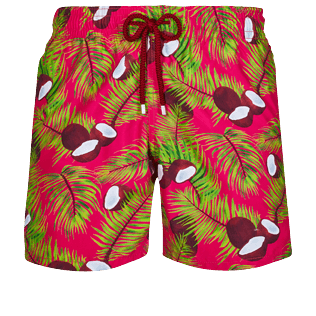 Men Classic Printed - Men Swim Trunks 2006 Coconuts, Shocking pink front view