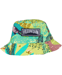 Others Printed - Unisex Linen Printed Bucket Hat Jungle Rousseau, Ginger front view