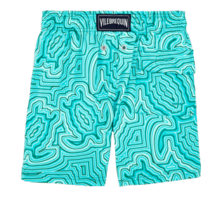 Chicos Corte Clásico Estampado - Bañador elástico con estampado Hypnotic Turtles para niño, Curazao back Chicos Corte Clásico Estampado - Bañador elástico con estampado Hypnotic Turtles para niño, Curazao back