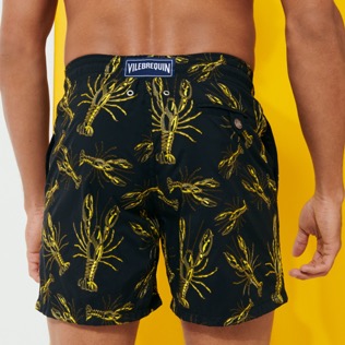 Men Others Embroidered - Men Embroidered Swimwear Lobsters - Limited Edition, Black back worn view