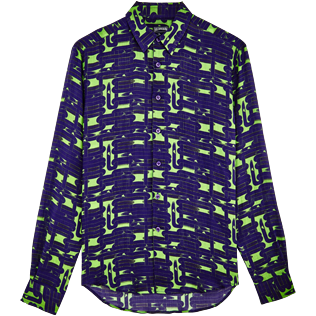 Others Printed - Unisex Linen Jersey Shirt Eels Knitting, Wasabi front Others Printed - Unisex Linen Jersey Shirt Eels Knitting, Wasabi front