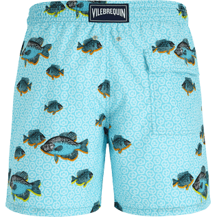 Men Classic Printed - Men Swimwear Graphic Fish - Vilebrequin x La Samanna, Lazulii blue back view