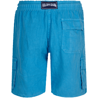 Herren Andere Uni - Einfarbige Leinen-Bermudashorts mit Cargotaschen für Herren, Star anise back Herren Andere Uni - Einfarbige Leinen-Bermudashorts mit Cargotaschen für Herren, Star anise back