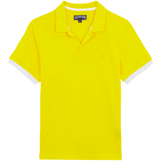 Hombre Autros Liso - Polo en piqué de algodón de color liso para hombre, Safran front Hombre Autros Liso - Polo en piqué de algodón de color liso para hombre, Safran front