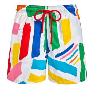Hombre Clásico stretch Estampado - Bañador elástico con estampado Dazzle para hombre - Vilebrequin x JCC+ - Edición limitada, Blanco front Hombre Clásico stretch Estampado - Bañador elástico con estampado Dazzle para hombre - Vilebrequin x JCC+ - Edición limitada, Blanco front