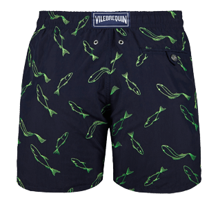 Men Embroidered Embroidered - Men Swimtrunks Embroidered Fish Dance - Limited Edition, Navy back Men Embroidered Embroidered - Men Swimtrunks Embroidered Fish Dance - Limited Edition, Navy back