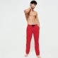 Men Others Printed - Men Micro Dot Garbadine Jogging Pants, Red front worn view