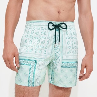 Men Classic Printed - Men Swimwear Bandana - Vilebrequin x BAPE® BLACK, Mint details view 3