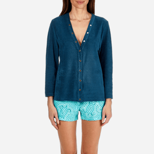 Women Others Solid - Women Terry Cloth Cardigan Sweaters Solid, Spray supp1 Women Others Solid - Women Terry Cloth Cardigan Sweaters Solid, Spray supp1